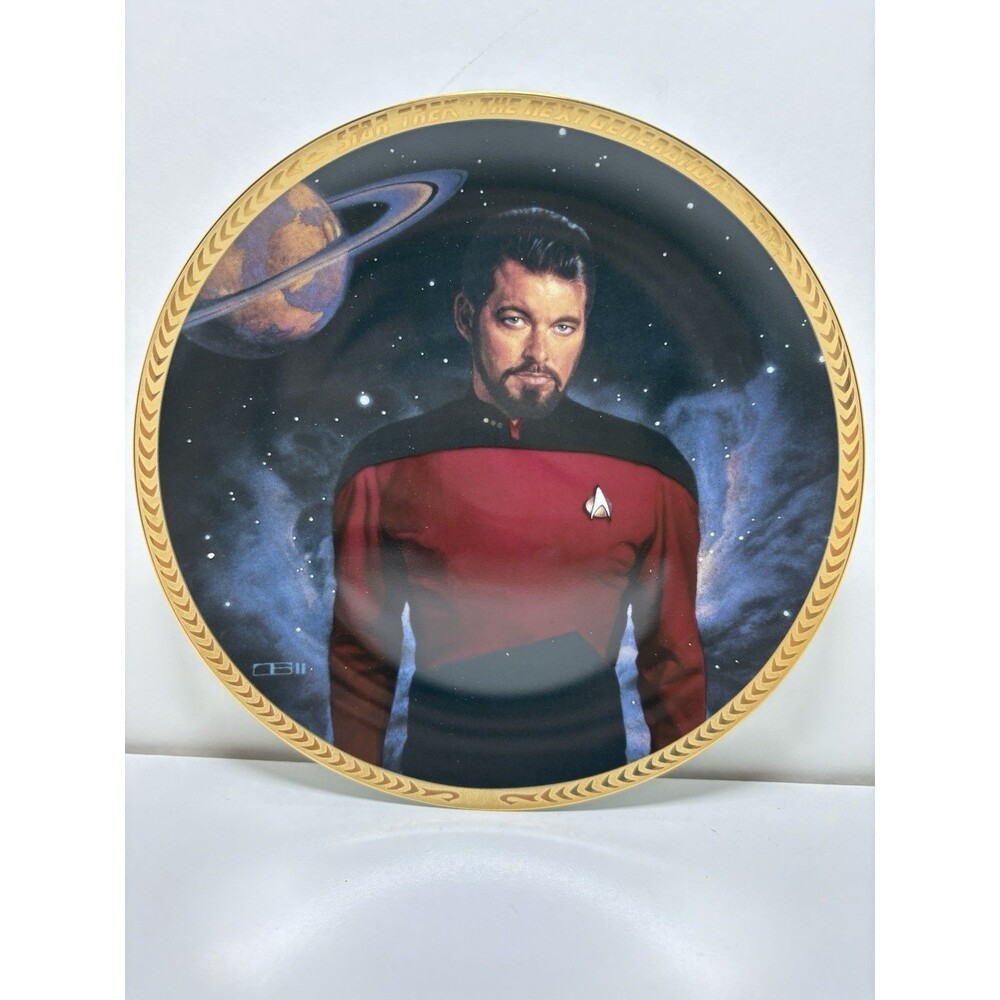 Star Trek TNG Comm. William T Riker Collector Plate 1993 Hamilton Collection